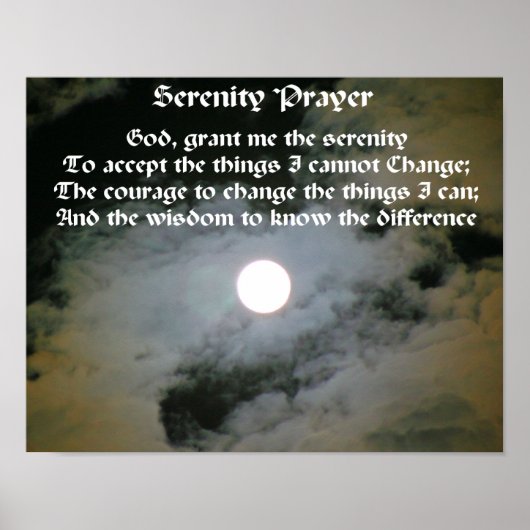 Serenity Prayer Full Moon Inspirerend Poster (Voorkant)