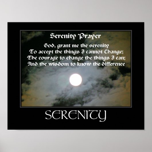 Serenity Prayer Full Moon Inspirerend Poster (Voorkant)