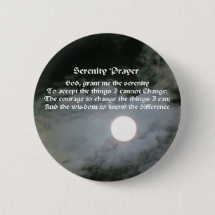 Serenity Prayer Full Moon Inspirerend Ronde Button 5,7 Cm
