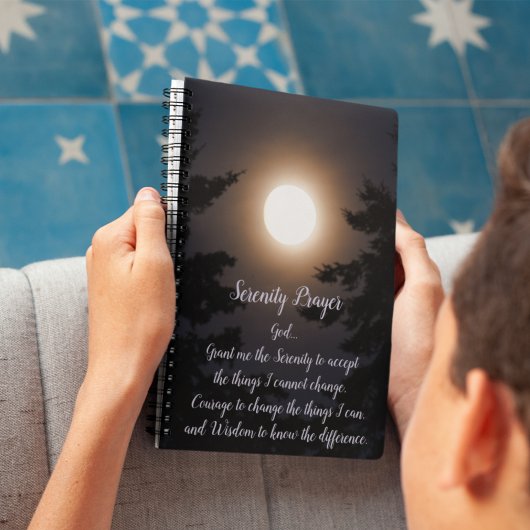 Serenity Prayer Full Moon Rising Notitieboek