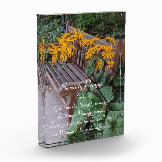 Serenity Prayer Garden Bench Floral Fotoblokken (Links)