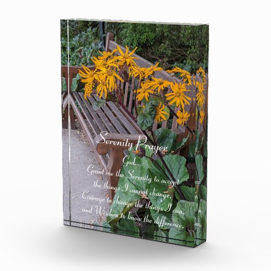 Serenity Prayer Garden Bench Floral Fotoblokken (Rechts)