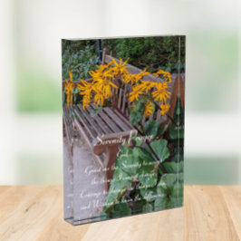 Serenity Prayer Garden Bench Floral Fotoblokken