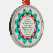 Serenity Prayer, gecentreerd in 12 petale ontwerpb Metalen Ornament (Rechts)