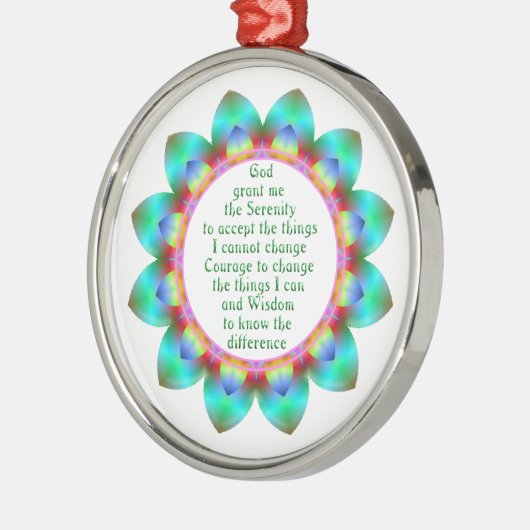 Serenity Prayer, gecentreerd in 12 petale ontwerpb Metalen Ornament (Links)