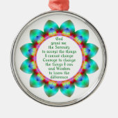 Serenity Prayer, gecentreerd in 12 petale ontwerpb Metalen Ornament (Voorkant)