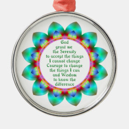 Serenity Prayer, gecentreerd in 12 petale ontwerpb Metalen Ornament