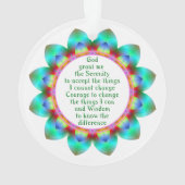 Serenity Prayer, gecentreerd in 12 petale ontwerpb Ornament (achterkant)
