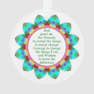 Serenity Prayer, gecentreerd in 12 petale ontwerpb Ornament