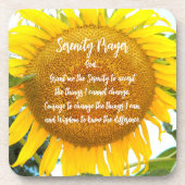 Serenity Prayer Geel Zonnebloem Bloemen Bier Onderzetter (Voorkant)