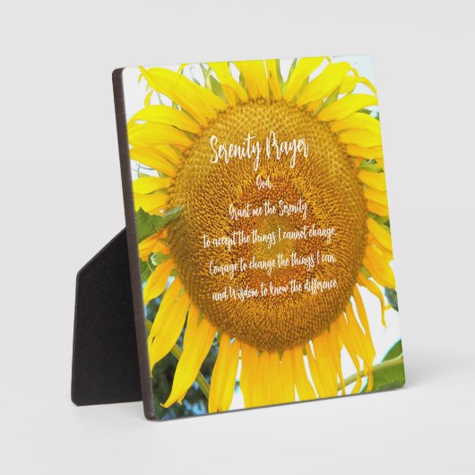 Serenity Prayer Geel Zonnebloem Bloemen Fotoplaat (Voorkant)