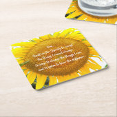 Serenity Prayer Geel Zonnebloem Bloemen Kartonnen Onderzetters (Schuin)
