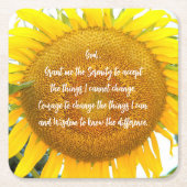 Serenity Prayer Geel Zonnebloem Bloemen Kartonnen Onderzetters (Voorkant)