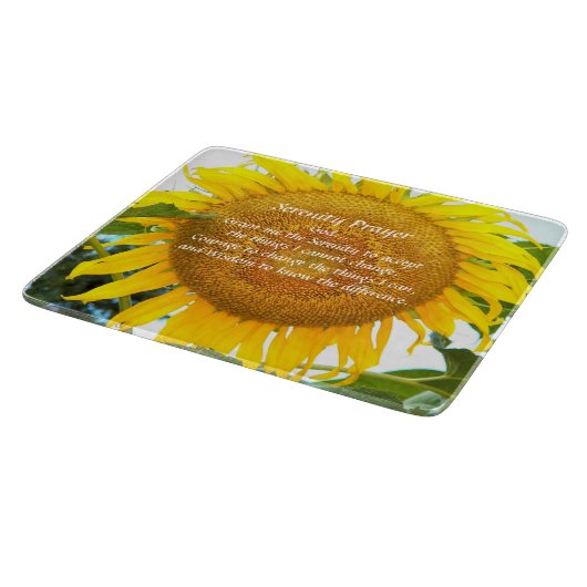 Serenity Prayer Geel Zonnebloem Bloemen Snijplank (Hoek)