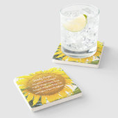 Serenity Prayer Geel Zonnebloem Bloemen Stenen Onderzetter (Zijkant)