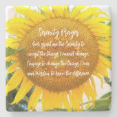 Serenity Prayer Geel Zonnebloem Bloemen Stenen Onderzetter (Voorkant)