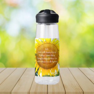 Serenity Prayer Geel Zonnebloem Bloemen Waterfles