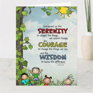 Serenity Prayer: Gelukkige kinderen, kracht/herste Kaart