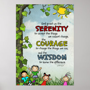 Serenity Prayer: Gelukkige kinderen, kracht/herste Poster