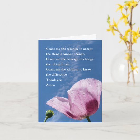 Serenity Prayer Gelukskaart Kaart (Gele Bloem)