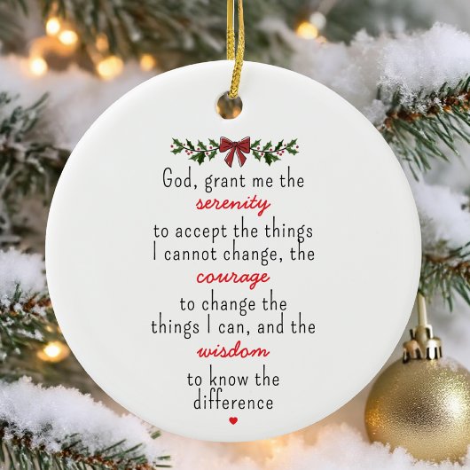 Serenity Prayer Gepersonaliseerde Kerst Keramisch Ornament
