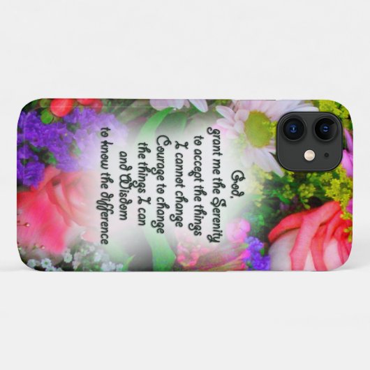 Serenity Prayer, geschreven in Center of Bouquet Case-Mate iPhone Case (Achterkant (horizontaal))