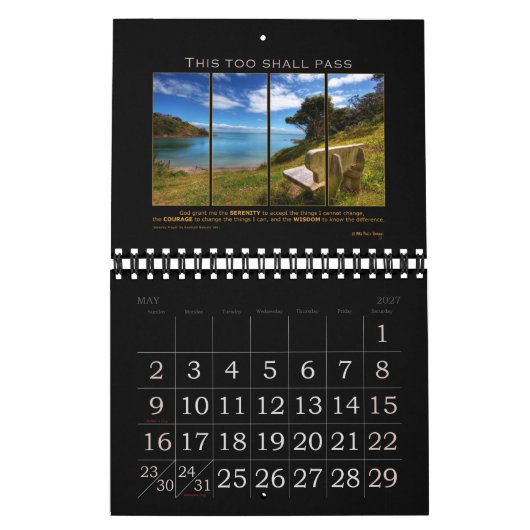 Serenity Prayer God Grant Quote Slogan Recovery Kalender (Mei 2027)