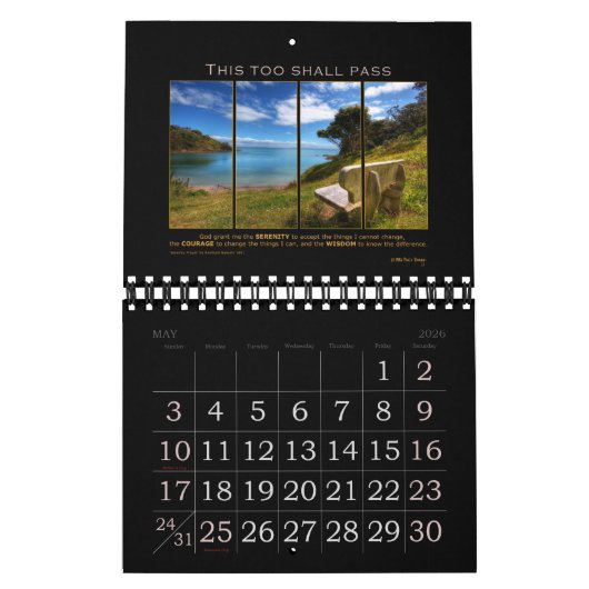 Serenity Prayer God Grant Quote Slogan Recovery Kalender (Mei 2026)
