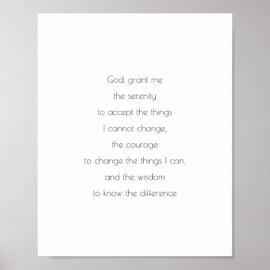 Serenity Prayer, God inbegrepen Poster (Voorkant)