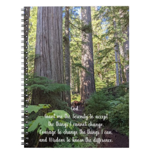 Serenity Prayer Groene bos Notitieboek (Voorkant)