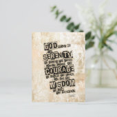 Serenity Prayer: Grunge Black & Tan, Herstel Briefkaart (Staand voorkant)