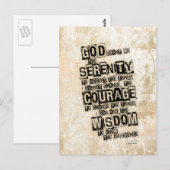 Serenity Prayer: Grunge Black & Tan, Herstel Briefkaart (Voorkant / Achterkant)