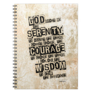 Serenity Prayer: Grunge Black & Tan, herstel Notitieboek
