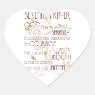 Serenity Prayer Hart Sticker