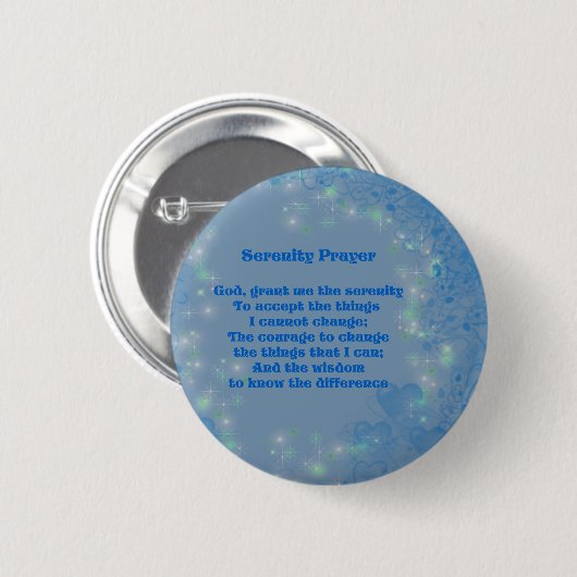 Serenity Prayer Hearts Inspirerend Button (Voorkant /achterkant)
