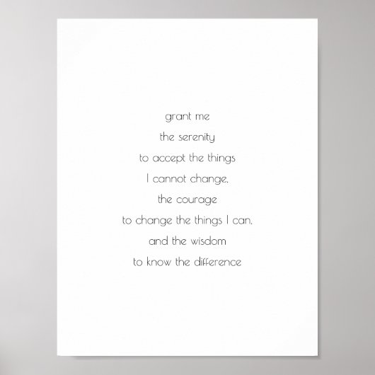 Serenity Prayer, HP neutraal, God niet genoemd Poster (Voorkant)