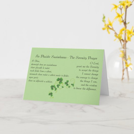 Serenity Prayer Iers Engels Kaart (Gele Bloem)
