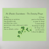 Serenity Prayer Iers Engels Poster (Voorkant)