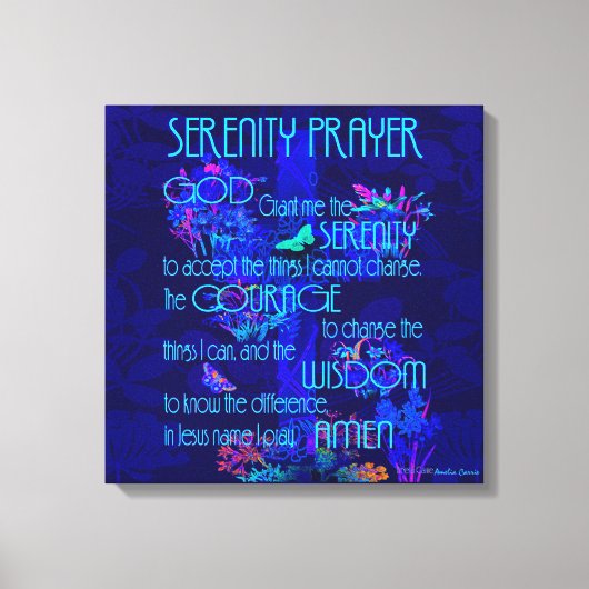 Serenity Prayer in Blue Canvas Afdruk (Voorkant)