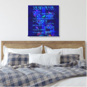 Serenity Prayer in Blue Canvas Afdruk (Insitu (Slaapkamer))