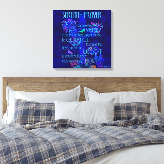 Serenity Prayer in Blue Canvas Afdruk (Insitu (Slaapkamer))