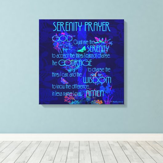 Serenity Prayer in Blue Canvas Afdruk (Insitu (Houten vloer))