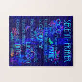 Serenity Prayer in Blue Jigzaag Puzzle Legpuzzel (Horizontaal)