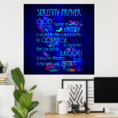 Serenity Prayer in Blue Poster (Thuiskantoor)