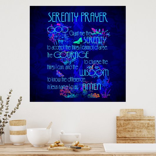 Serenity Prayer in Blue Poster (Keuken)