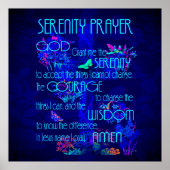 Serenity Prayer in Blue Poster (Voorkant)