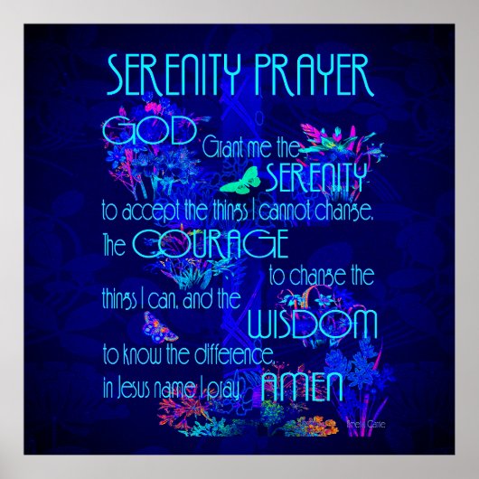 Serenity Prayer in Blue Poster (Voorkant)