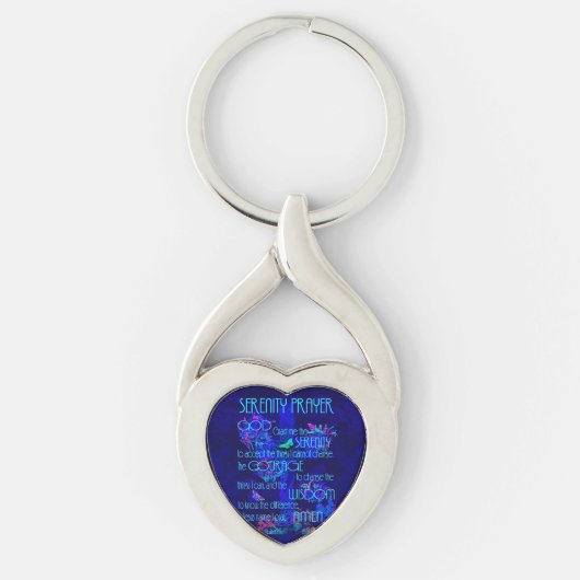 Serenity Prayer in Blue Sleutelhanger (Voorkant)