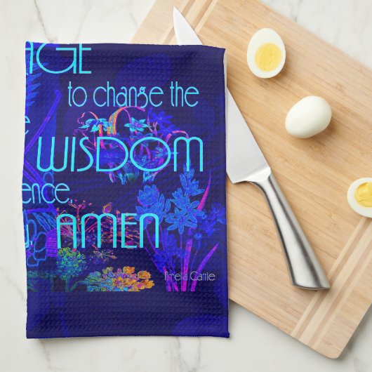 Serenity Prayer in Blue Theedoek (Quarter Fold)