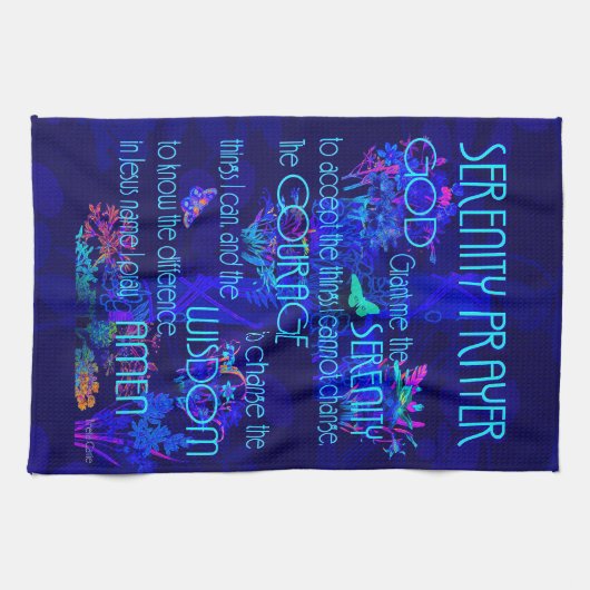 Serenity Prayer in Blue Theedoek (Horizontaal)